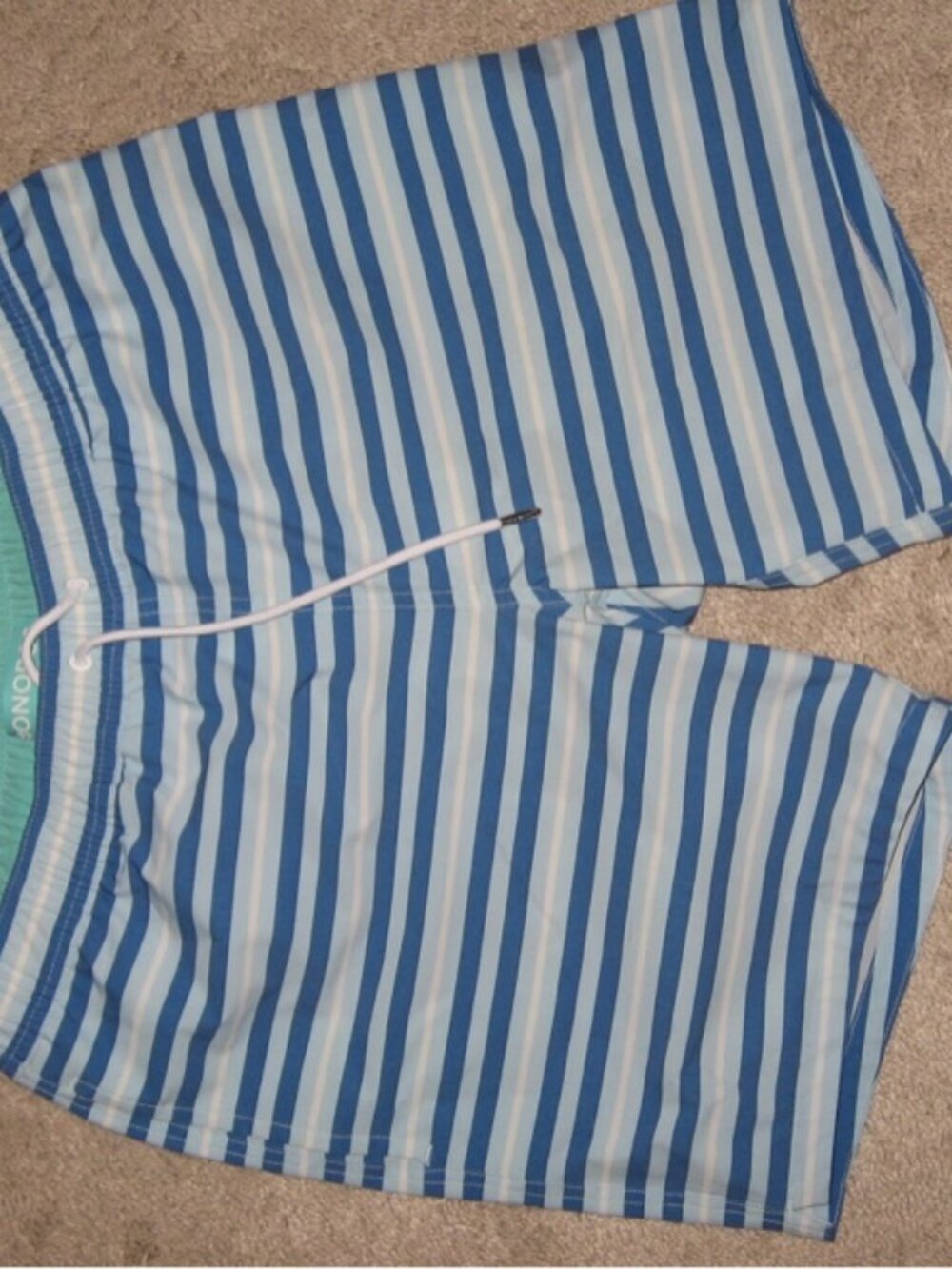 Bonobos Blue White Striped Swim Trunks Board Shorts